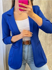 Womens Peak Lapel One Button Jacket Suit