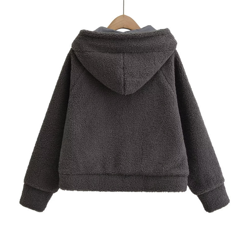 Lamb Wool Oversized Hooded Sweater