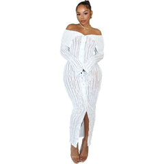 Plus Size Mesh Rhinestones Dress