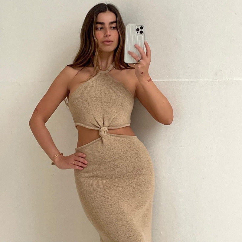 Rita Cotton Cutout Halter Midi Dress Ins Street