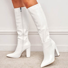 Chunky Heeled Thigh-high Boots