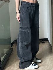 Worn Multi Pocket Casual Jeans