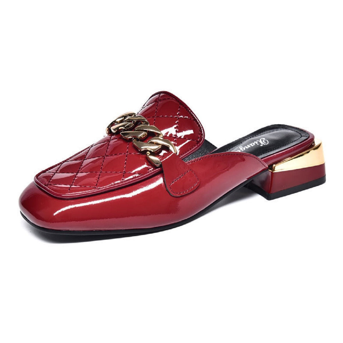 Plateau-Sandalen mit Manschettenknöpfen aus Metall