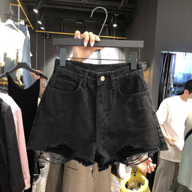 Streetwear beach distressed denim shorts