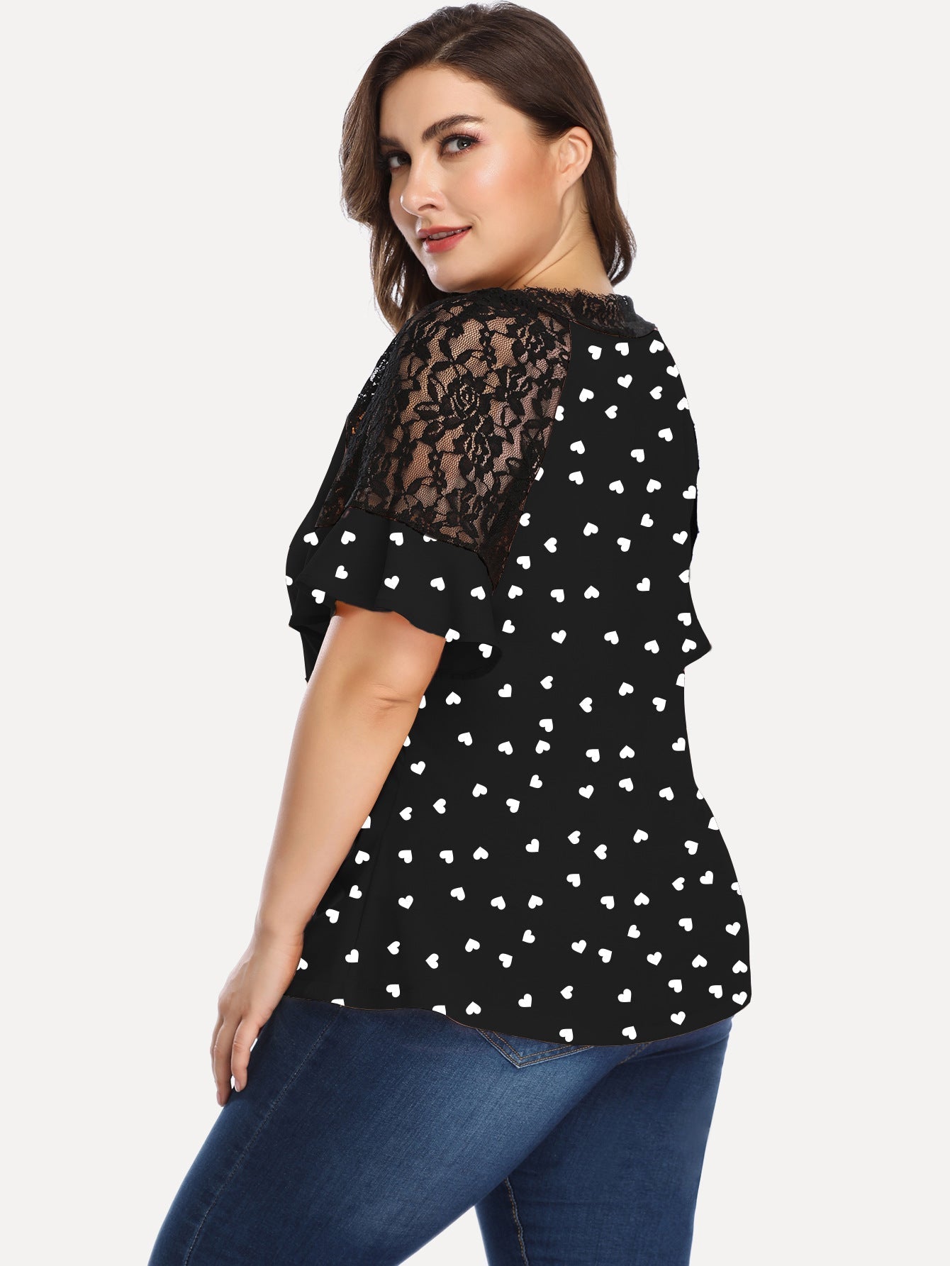 Short Sleeve T-Shirt Dot Hollow Sleeve Casual