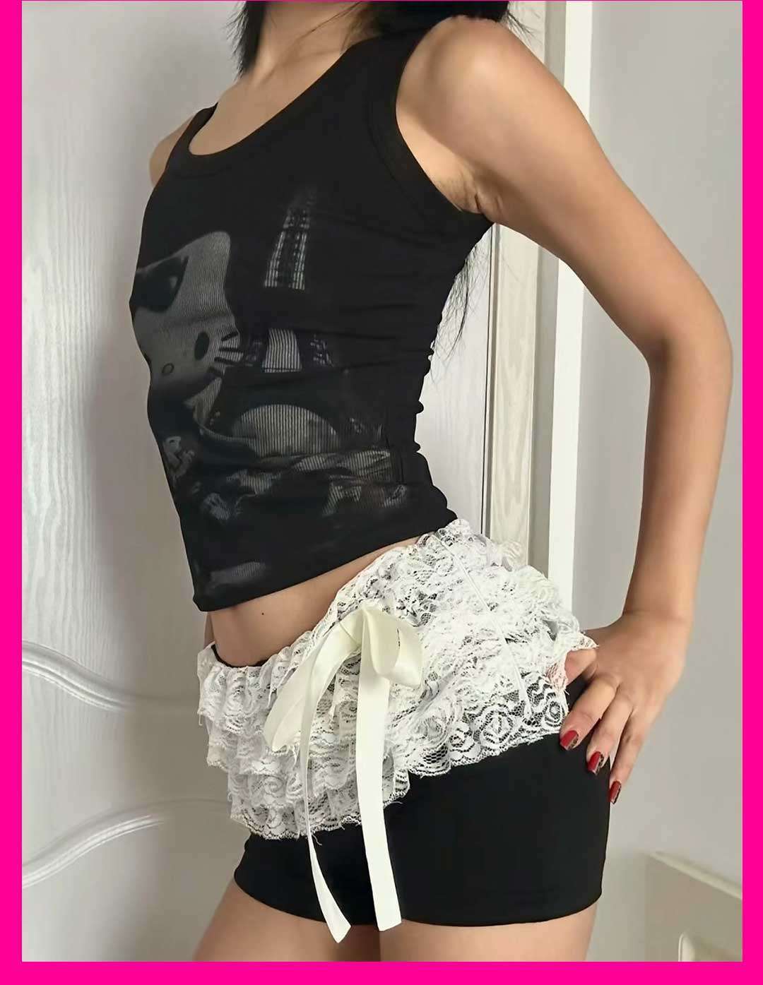 Lexie Contrast Feline Tank Top