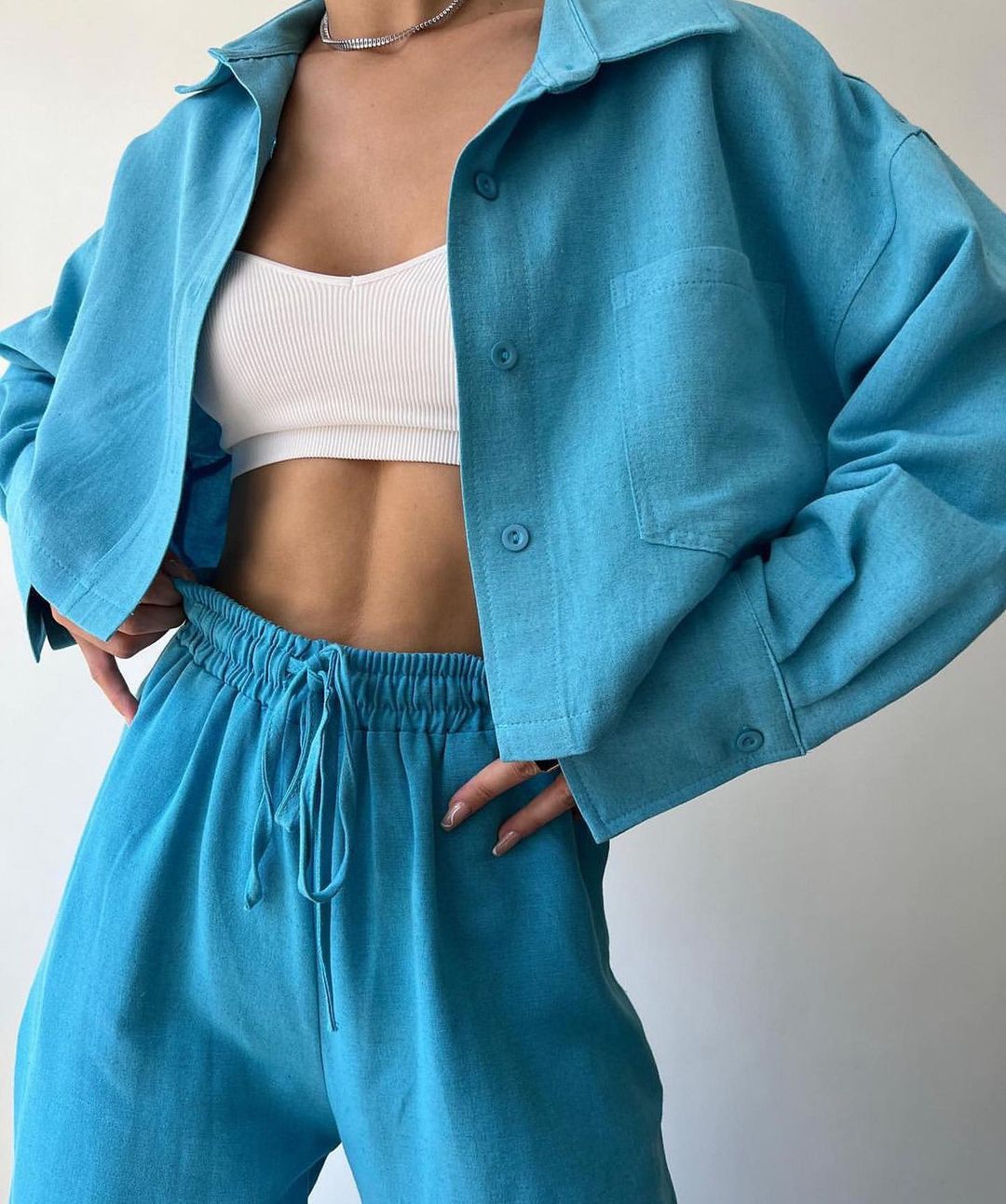 Solid Tank Top & Pants Set