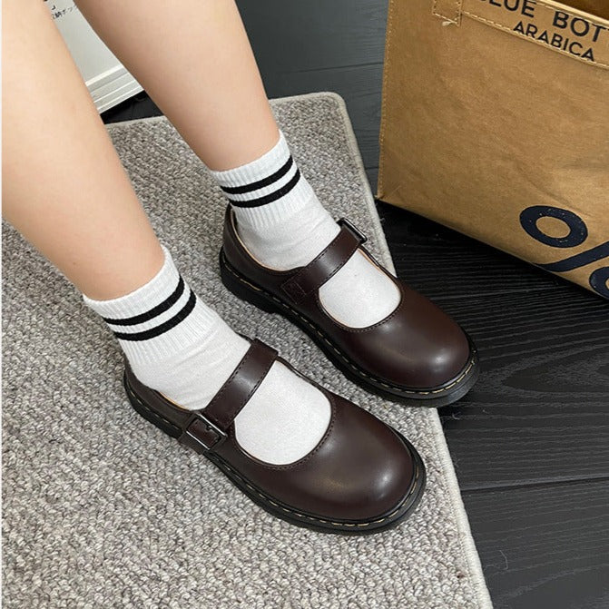 Old-fashioned Retro Mary Jane Leather Shoes