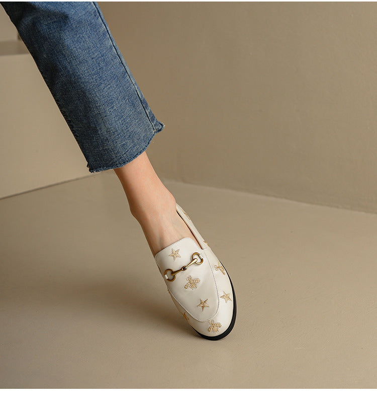 Classic Bee and Star Leather Loafers