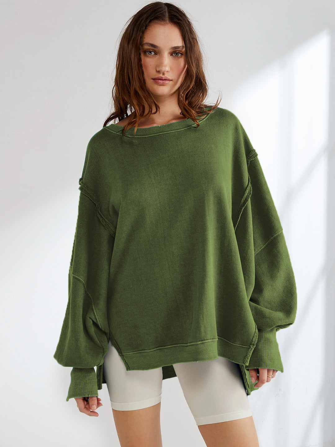 Brison Pullover aus Baumwollmischung mit französischem Frottee - Lavendel