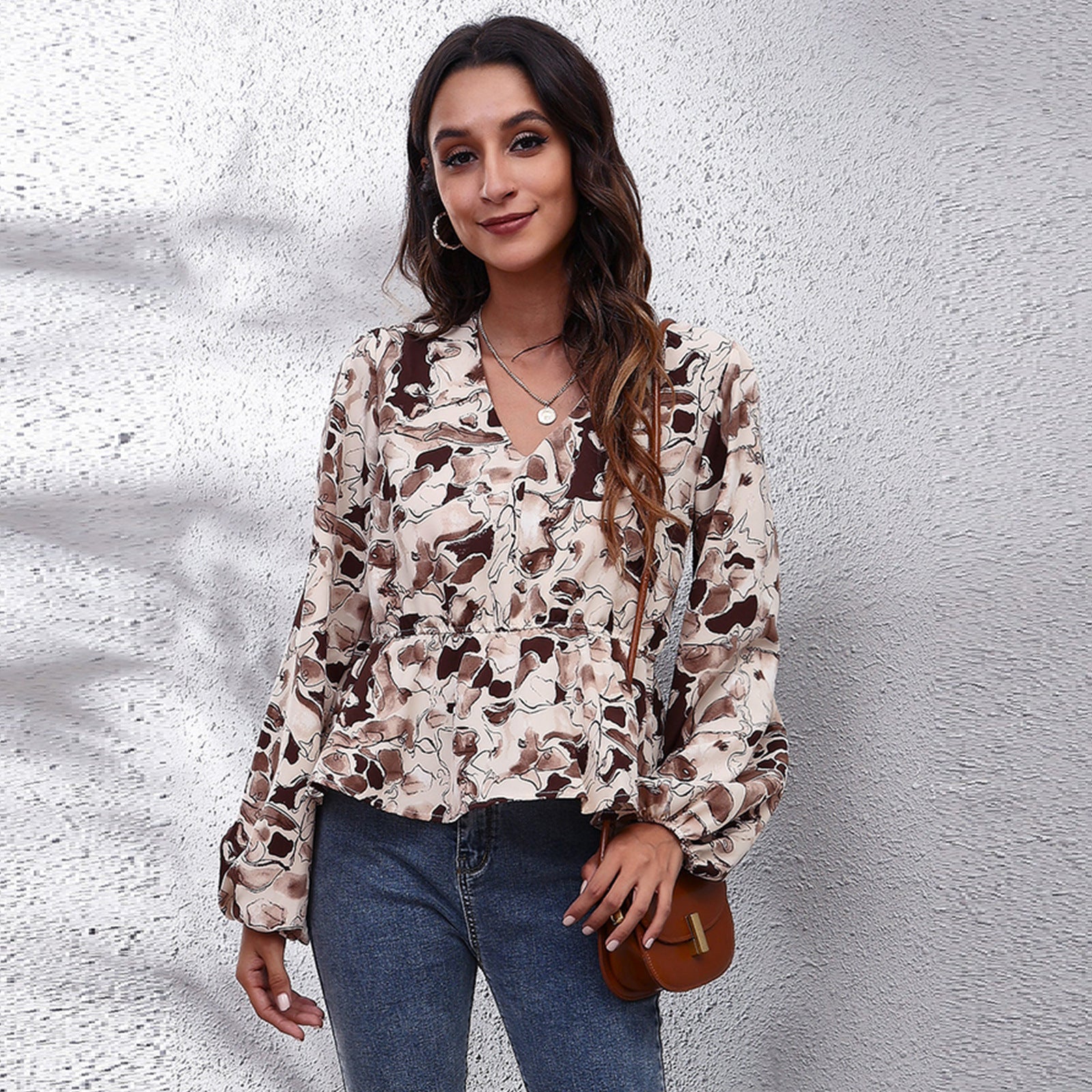 Frosted Cranberry Floral Peplum Blouse Ins Street