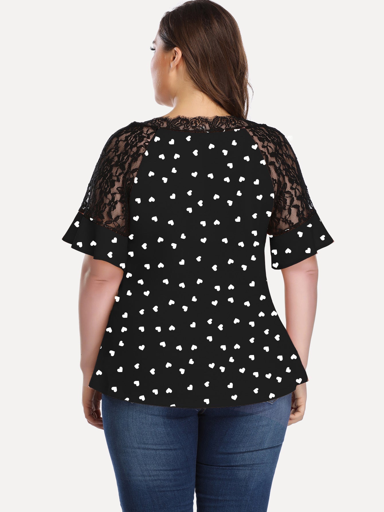 Short Sleeve T-Shirt Dot Hollow Sleeve Casual