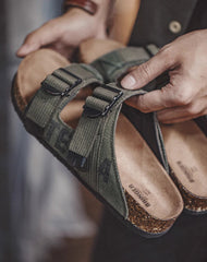 Outdoor Beach Retro Camouflage Canvas Cork Flip Flops Men's Sandal