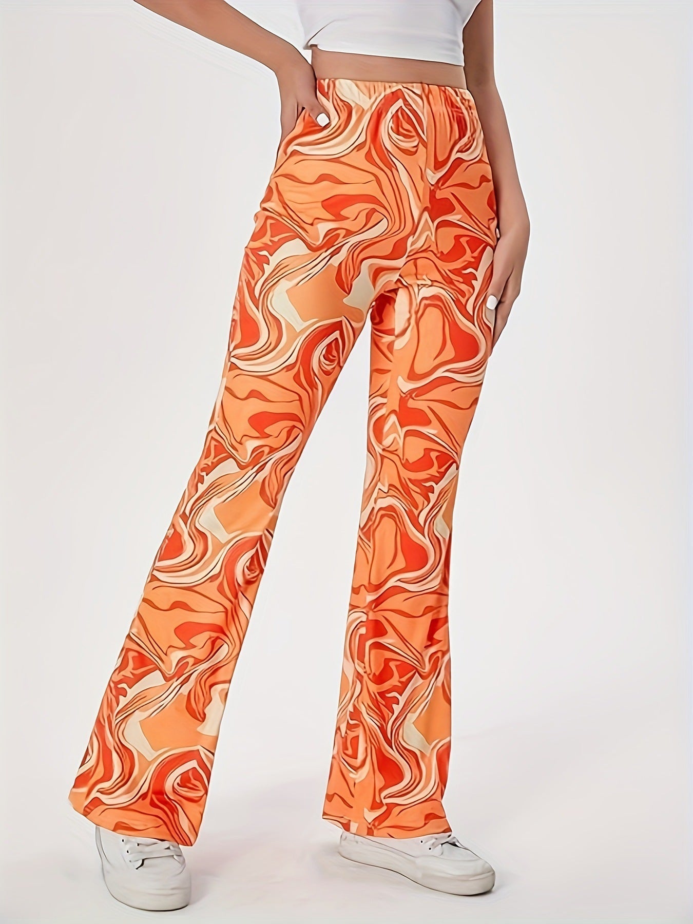 Printed Loose Casual Flare Pants