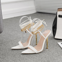 Chain High-Heel Sandals