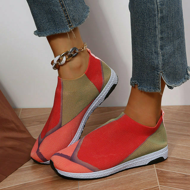 Contrast Color Mesh Sneakers