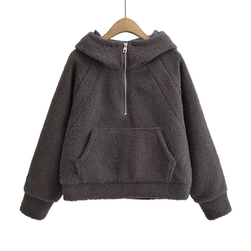 Lamb Wool Oversized Hooded Sweater