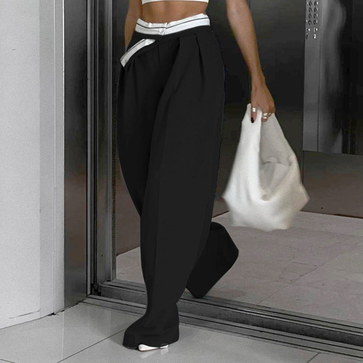 Cross Over Pleats Tailored Pants