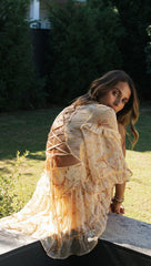 Papaya Printed Smocked Ruffle Dress Ins Street