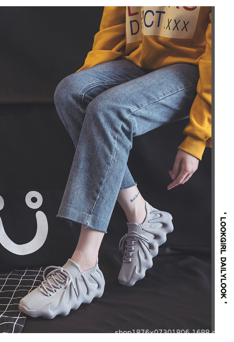 Lace-up Knit Breathable Sneakers