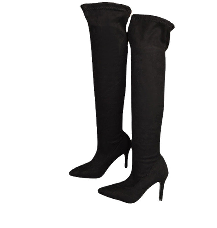 Over the Knee Faux Suede Leopard Print Newgew