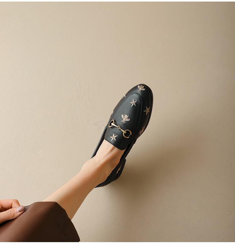Classic Bee and Star Leather Loafers