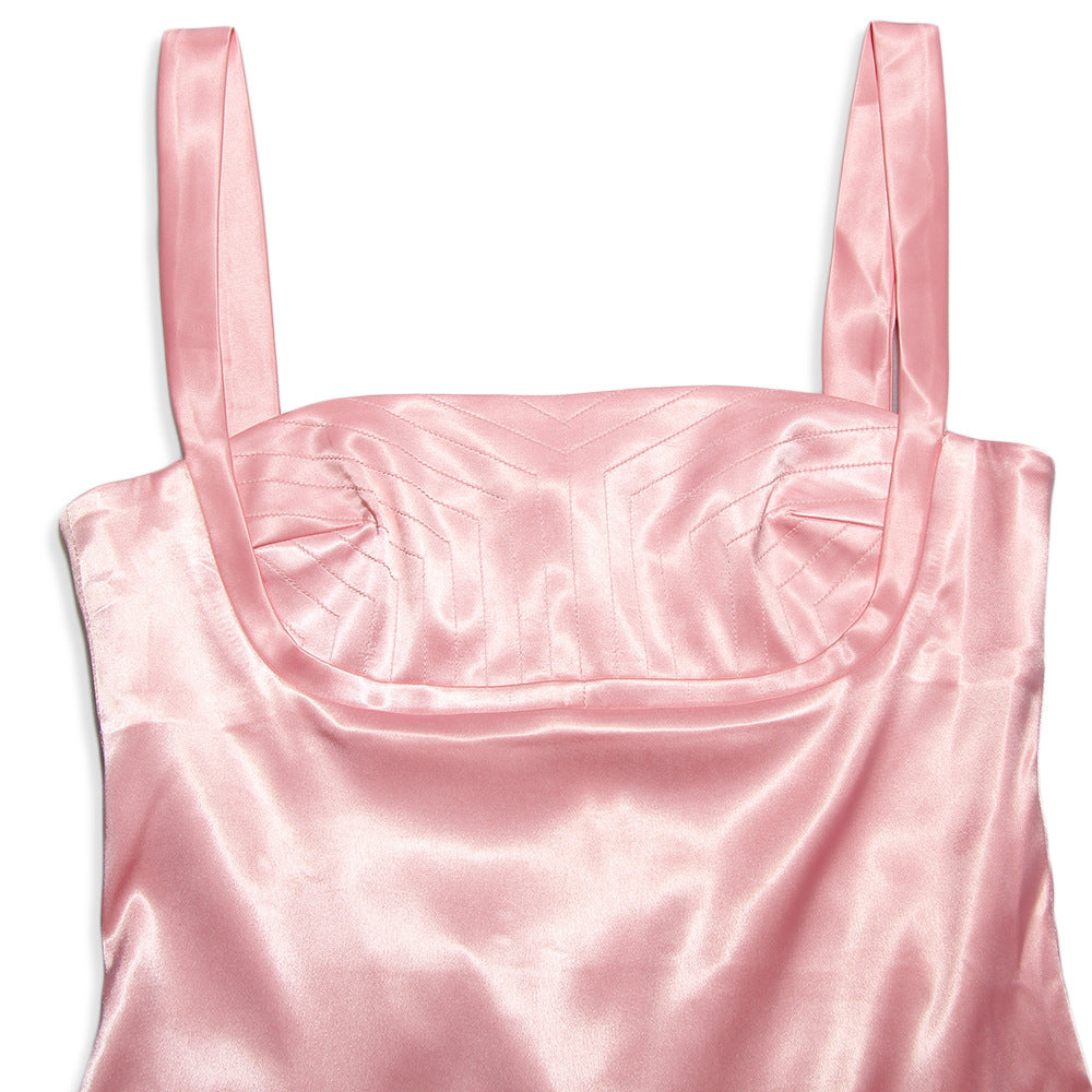 VINTAGE CREAM MINI DRESS - Pink