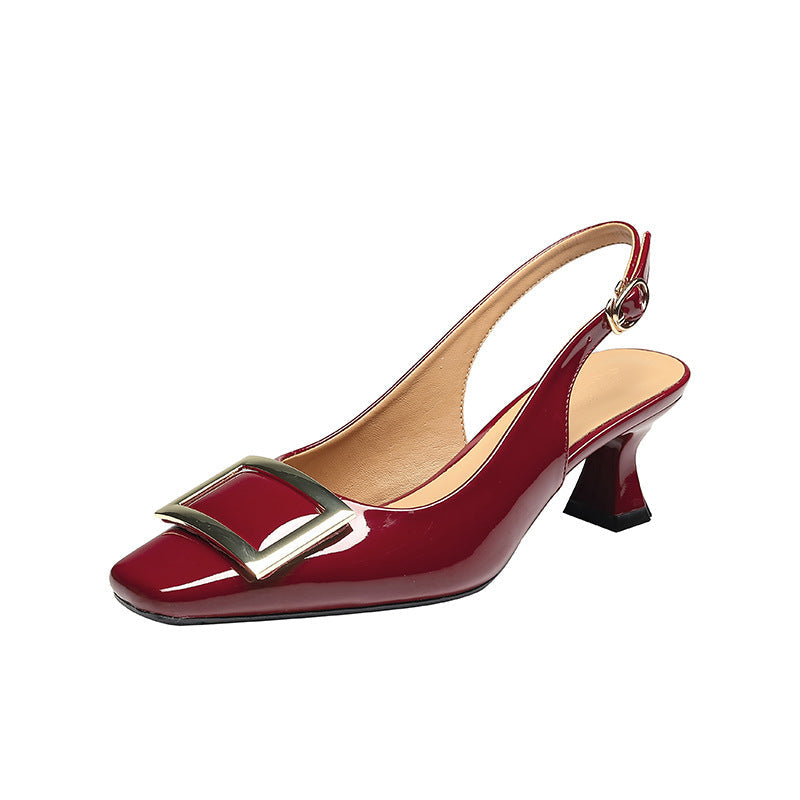 Damen Einlagige Geschlossene Slingback-Stilettos mit Zehenpartie
