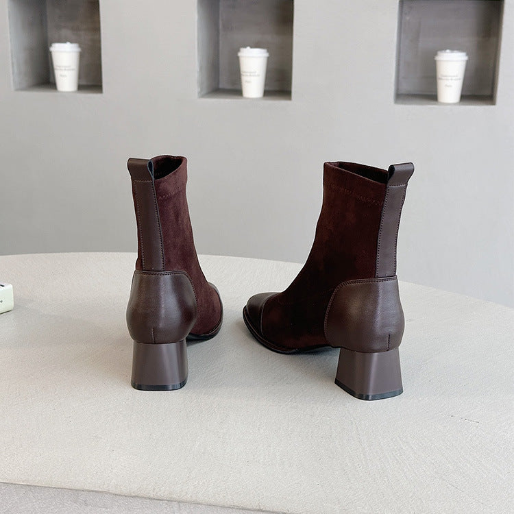 Chelsea Cap Toe Patchwork Ankle Boots NEW GEW