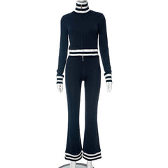 Strickjacke mit Reißverschluss und Kontrastbesatz