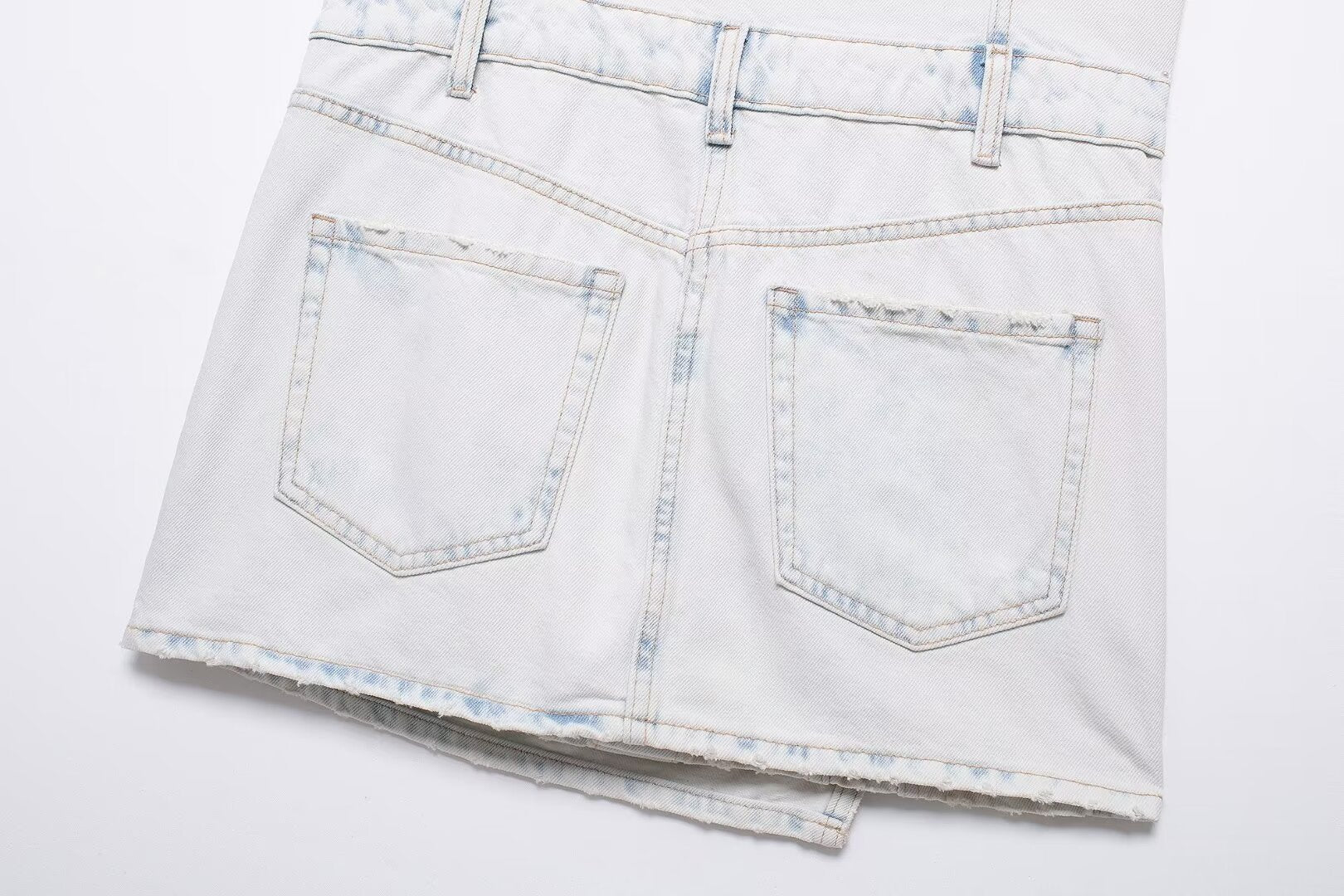 White Graphic denim drawstring Dresses
