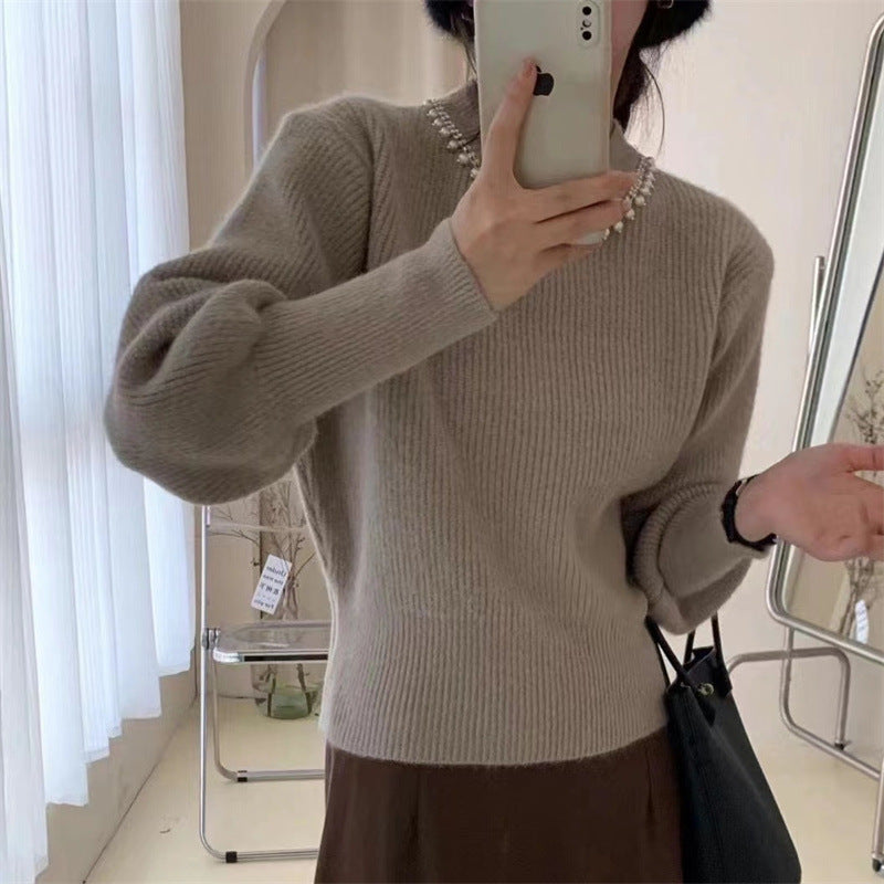 Queen Bee Embellished Knit Sweater - Off White