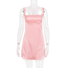 VINTAGE CREAM MINI DRESS - Pink