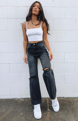 Tayden High Rise Distressed-Schlagjeans im 90er-Stil