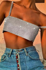 Text Me Sparkle Crop Top