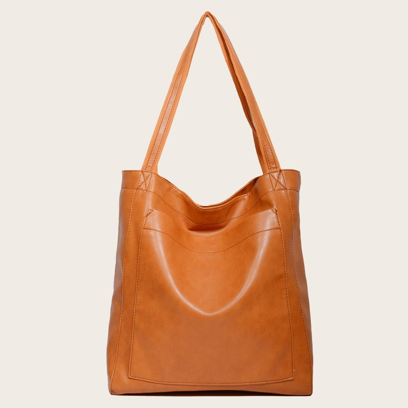 soft leather  with pocket retro oil wax leather large capacity  tote bag