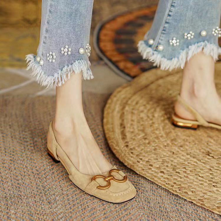 Dottie Wildleder Slingback Handgefertigte Flats