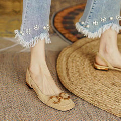 Dottie Wildleder Slingback Handgefertigte Flats