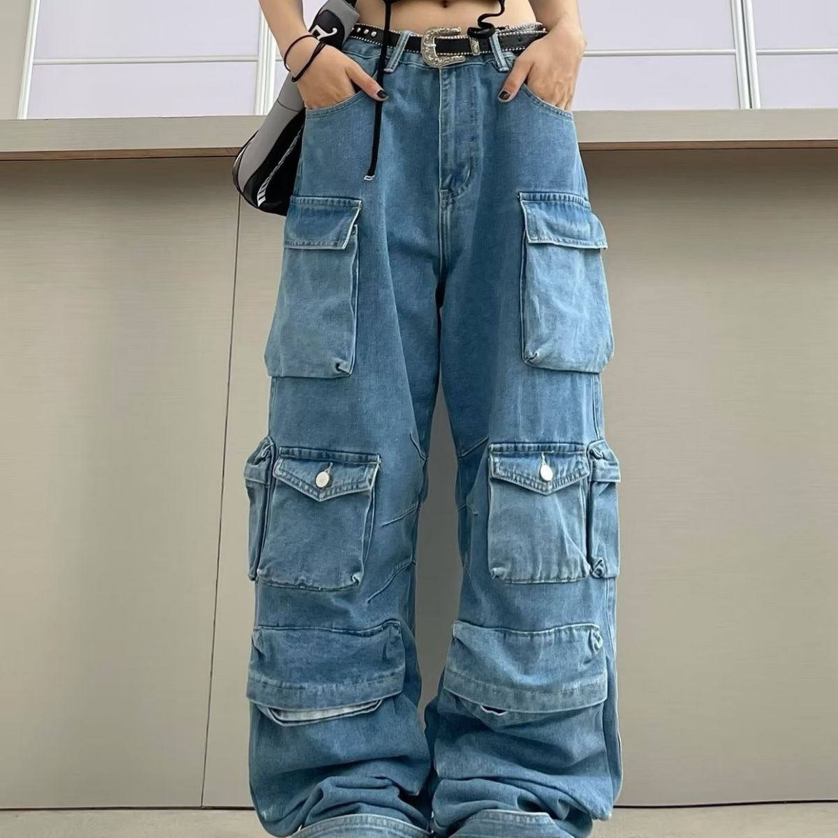Persephone Pocketed Oversized Denim Jeans