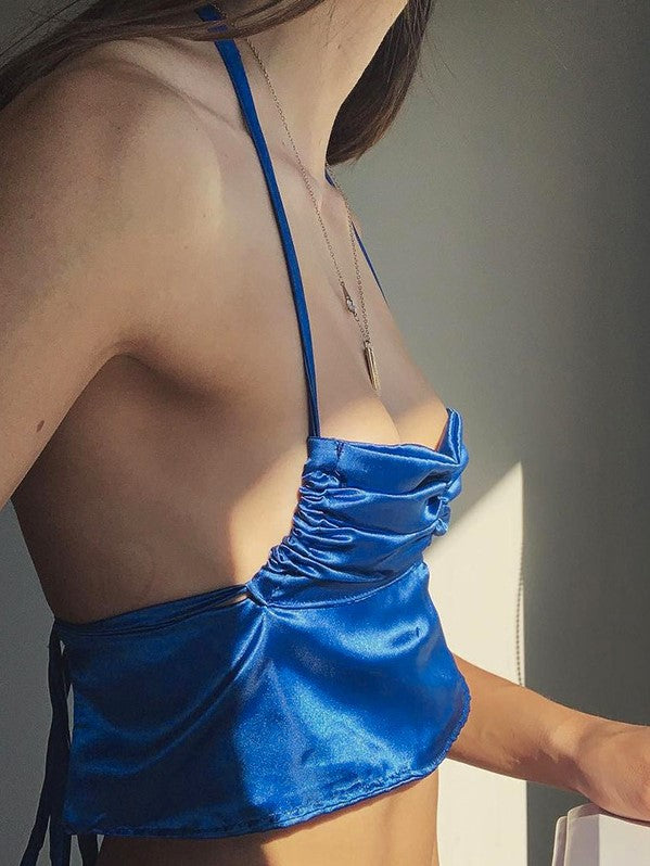 Halterneck Sleeveless Crop Top