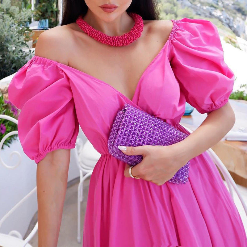 Solid Split Joint Square Collar Cake Skirt Dresses(3 colors) Ins Street