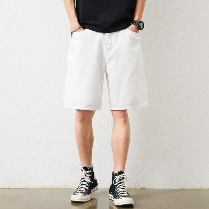 Loose men denim shorts