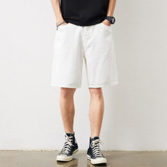 Loose men denim shorts