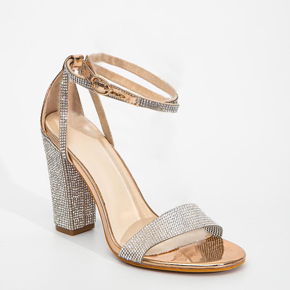 Lace Up Crystal Heel Sandal