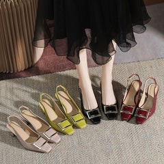 Damen Einlagige Geschlossene Slingback-Stilettos mit Zehenpartie