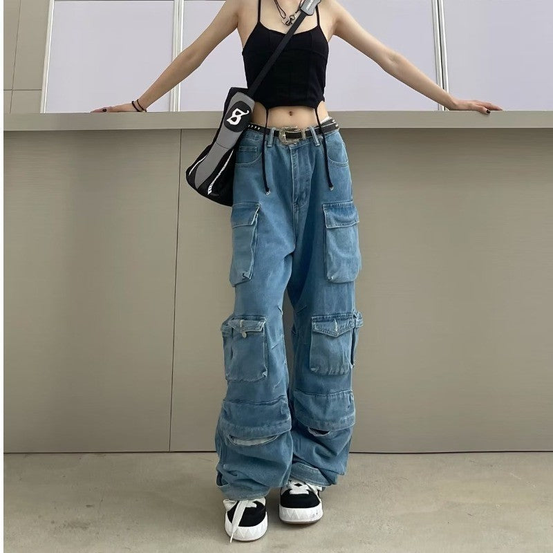 Persephone Pocketed Oversized Denim Jeans