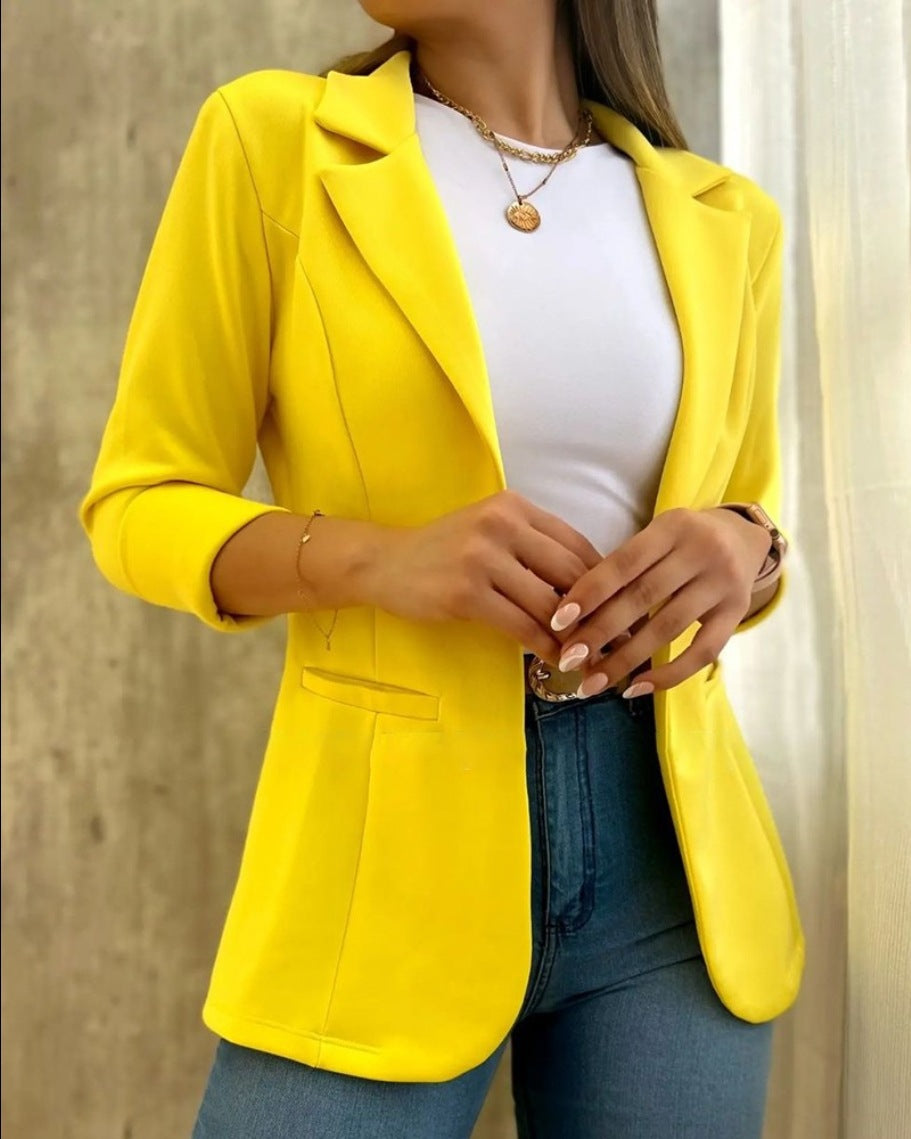 Womens Peak Lapel One Button Jacket Suit