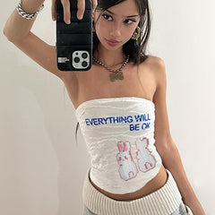 Cherub Pointelle Knit Bandeau Top