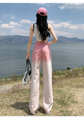 Cool Gradient Shredded Slit Wash Jeans