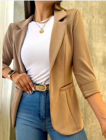 Womens Peak Lapel One Button Jacket Suit